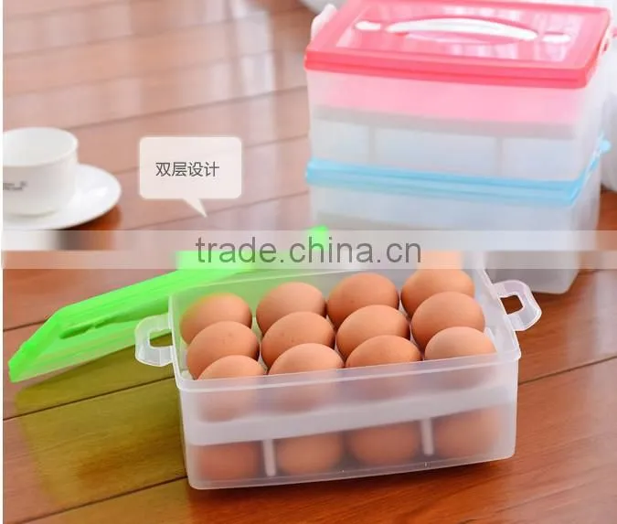 Wholesale Pastic Egg Storage Boxes With lid Double Eggs Preservation Box