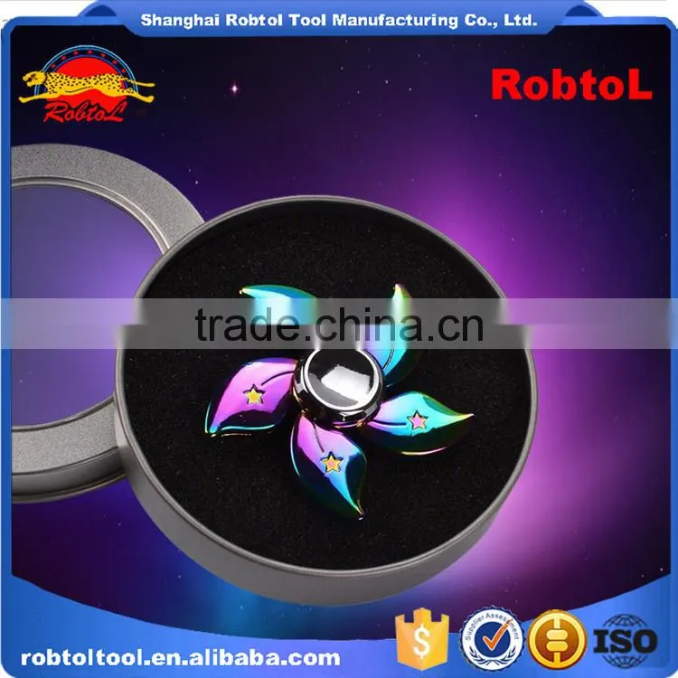 fingertip gyroscope rainbow flower five spinner spiral colorful aluminum metal alloy EDC hand spinner rotator fidget focus toy