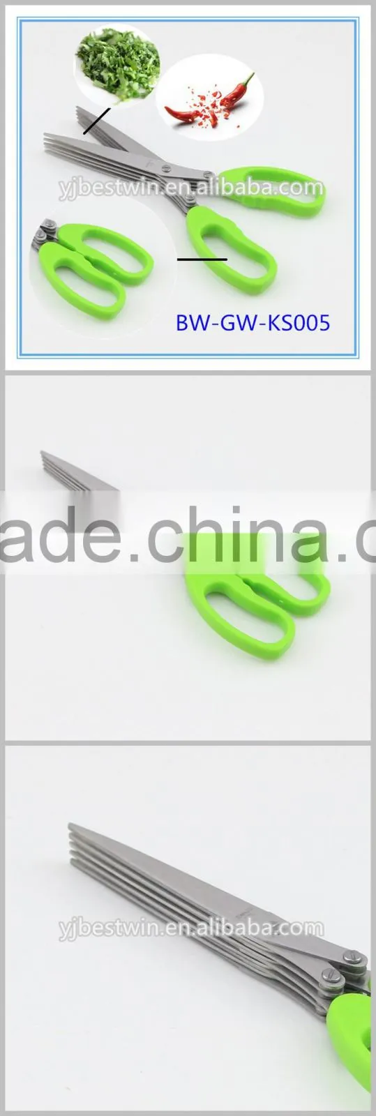 Kitchen Basics Tools Herb Scissors Easy Clean Five Blades Shears
