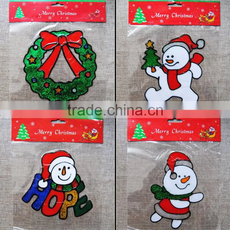 High quality Christmas glass window PVC sticker wall sticker