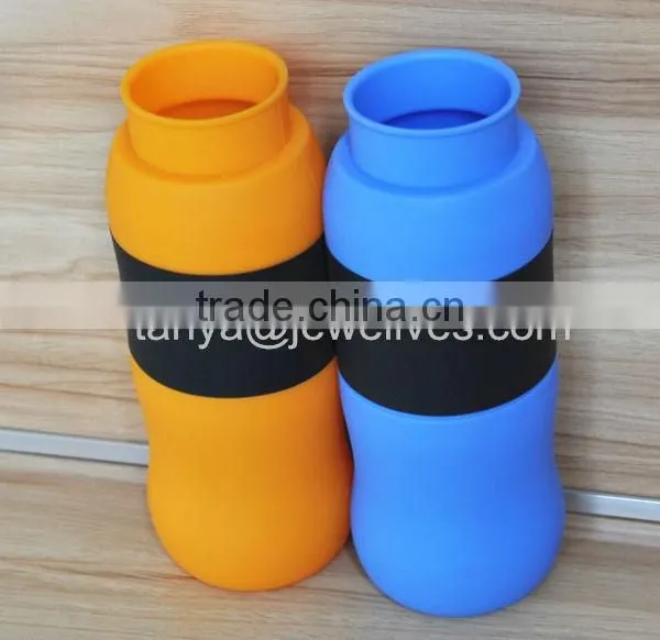 silicon collapsible water bottle with various colors and capacity