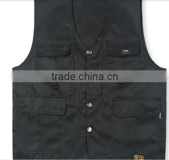 new 2017 vest men fishing vest casual plus size100% cotton photography vest
