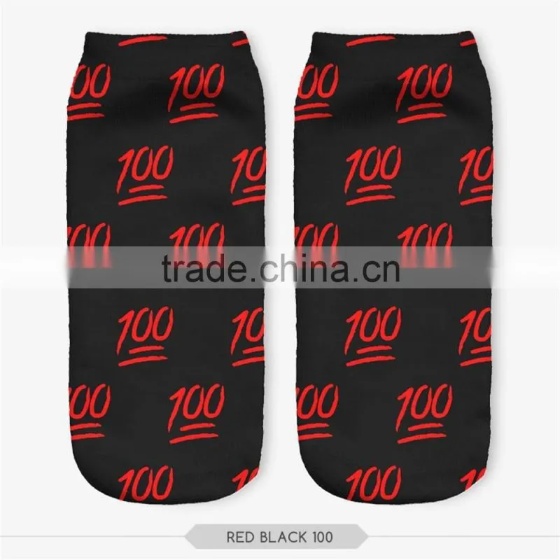 2016 Wholesale custom 3d cartoon tube emoji sock