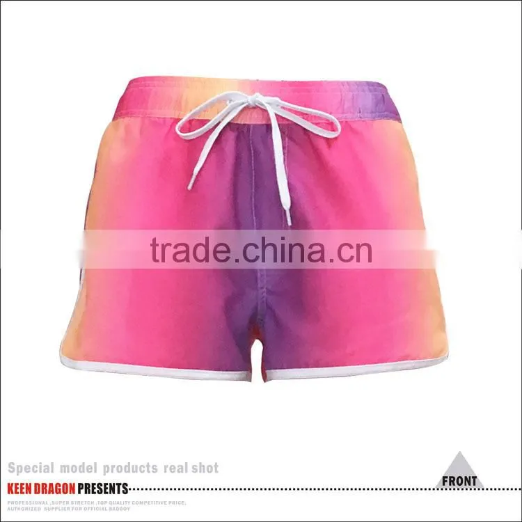 Neon color short pants scalloped style popular women swim shorts