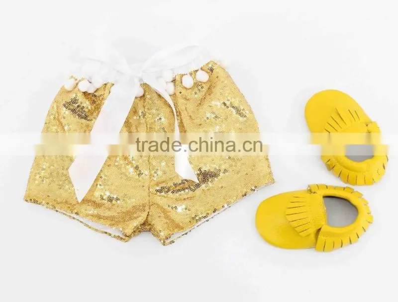 Baby girl new design color combination shorts for summer plain color kids shorts