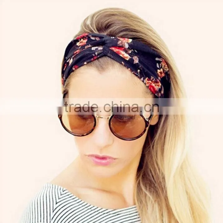 F20073NCheap women elastic hariband Bohemia hair ribbons