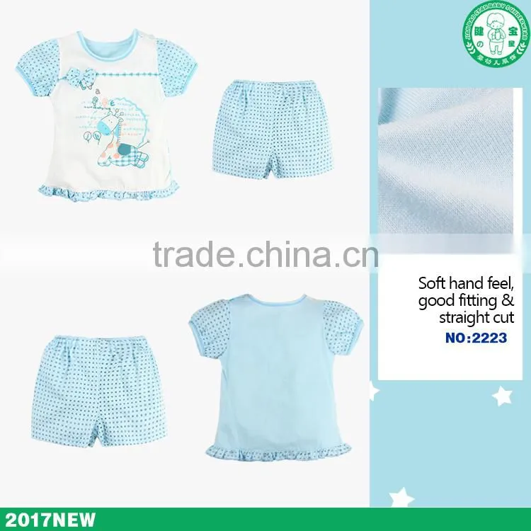 Wholesale new arrival unisex summer short sleeve children clothing set baby wear