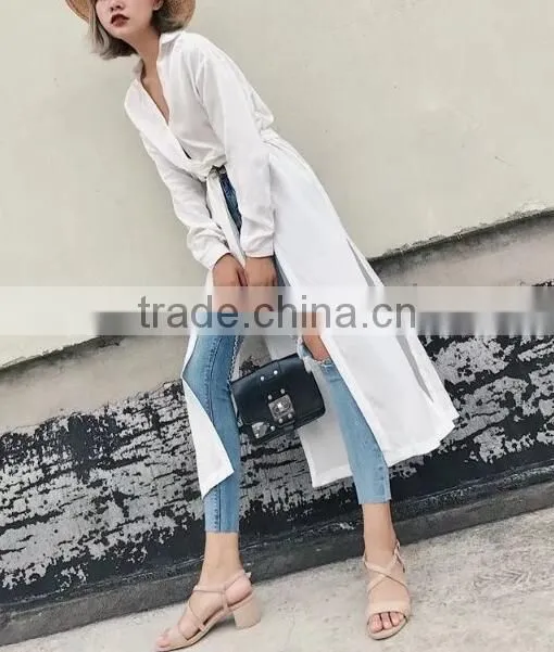Runwaylover 145 Women Long Style Fashion Pure Color Blouse