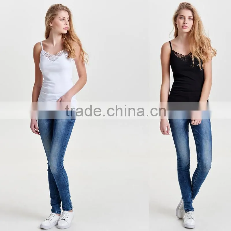 white black camisoles for women narrow shoulder straps slim lace tank tops