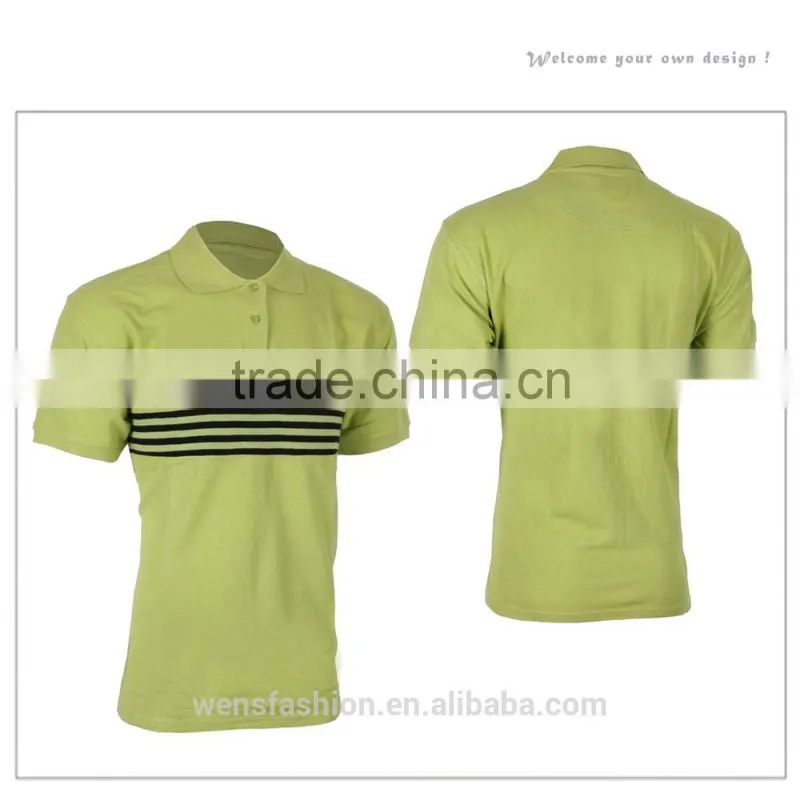 Black with striped pattern latest design golf polo shirt for men