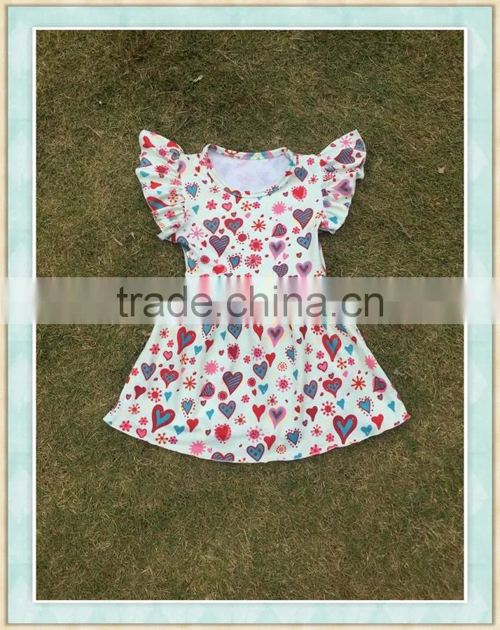 wholesale children clothing children's the valentine's day small fly sleeve dress