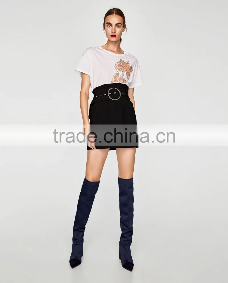 Guangzhou Shandao Factory OEM Customized New Design Hot Sale 160g 100% Cotton Short Sleeve O-Neck Girls Printed T Shirts