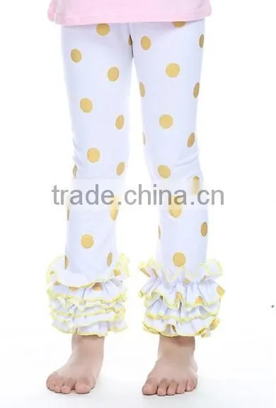 Whoelsale Stripe Cotton Autumn Girl Outfits Ruffle Leggings