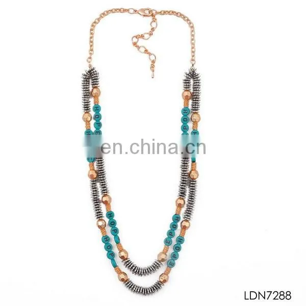 Layered beads LOVE necklace jewelry