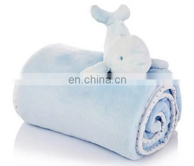 2017 fannel new design plush dolphin toy baby security blanket
