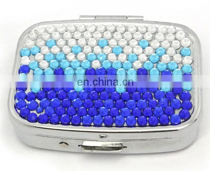 2014 New Supply Metal pill box wholsale decorative pill box crystal pill box