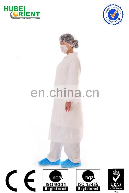 waterproof PE visitor coat kit cap visitor coat shoe cover face mask