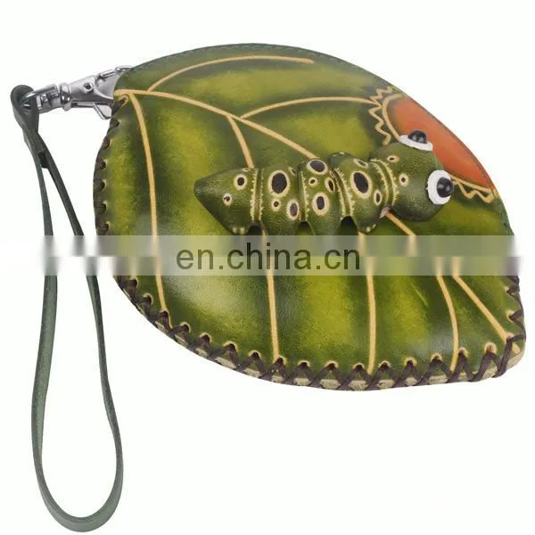 Cute Animal zipper key chain small mini custom squeeze pocket Coin Purse/genuine leather Coin Purse MCP-0006