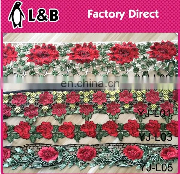 factory manufacture multicolor national style embroidery designs 3D flower lace