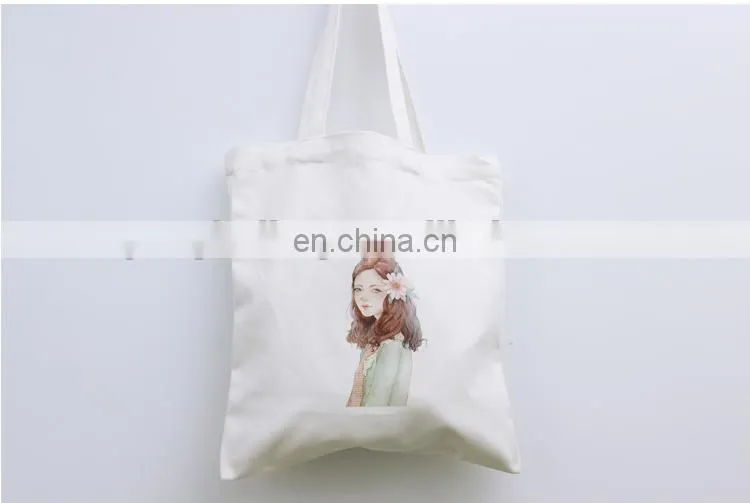 Wholesale UK Women Popular White Black Canvas Tote Bag