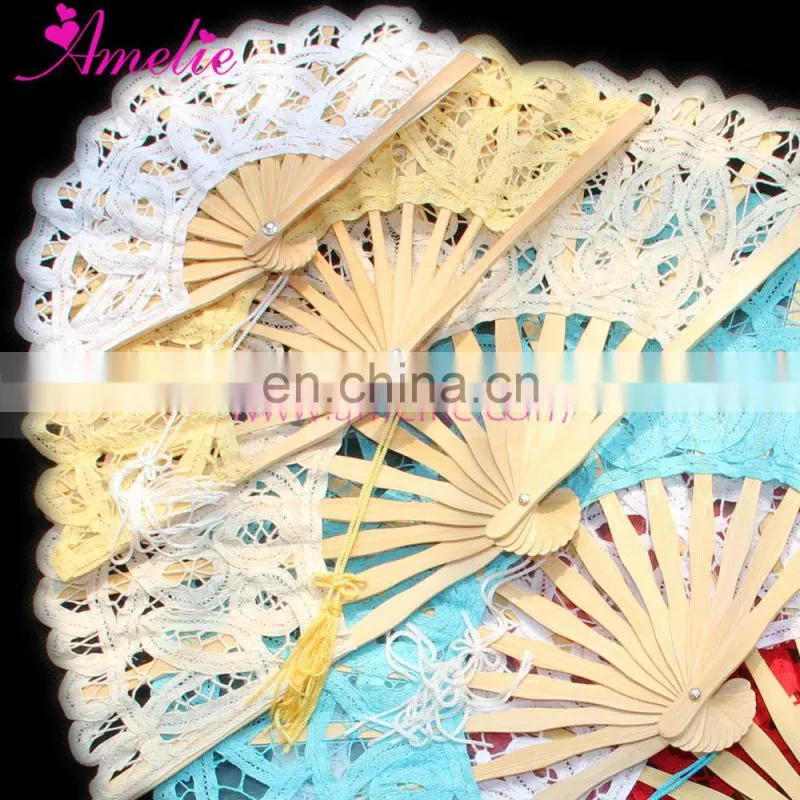 8 Inches Cotton Battenburg Lace Small Lace Fan Wedding Favors Gifts Fan