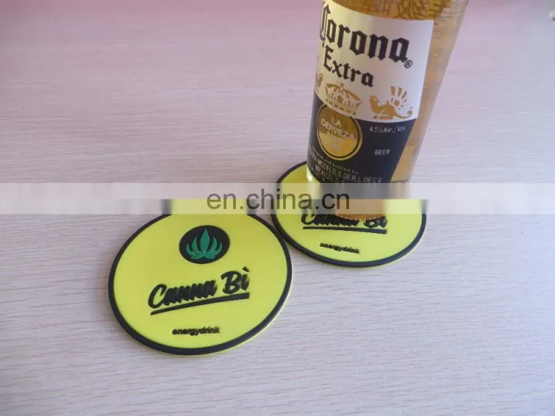 Personalized cheap soft pvc non-slip round drink beer mat coaster