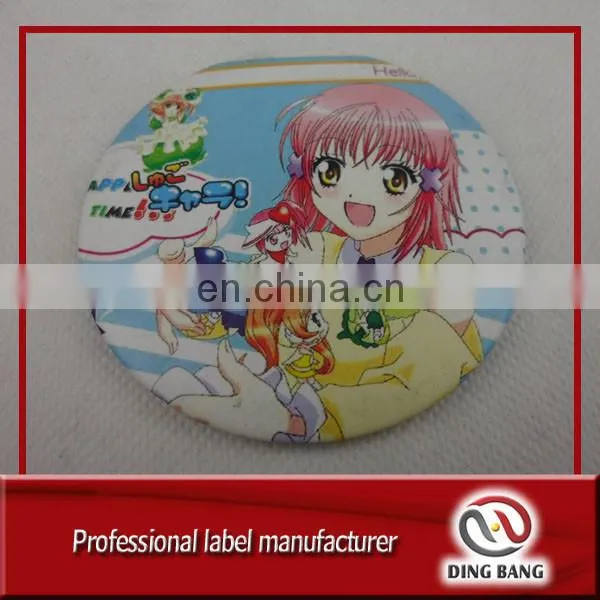 Wholesale Cheap High Quality OEM Logo Printed Custom Valentine'sDay Souvenir Round Makeup Metal Hand Tin Mirror