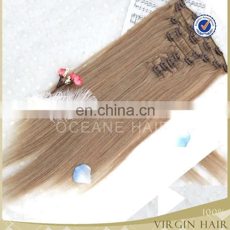 Top grade unprocessed 100% virgin hair grade 7a virgin human hair clip in extensions