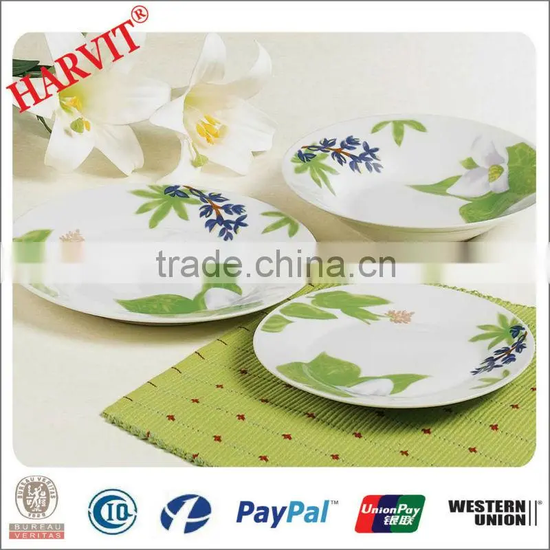 18-Pieces Round Porcelain Blue Decal Dinner set