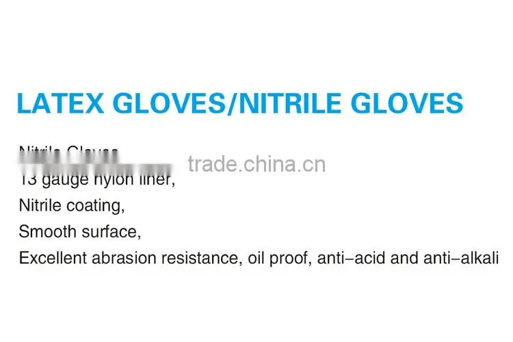 cheap nitrile dipped coated work gloves LG066