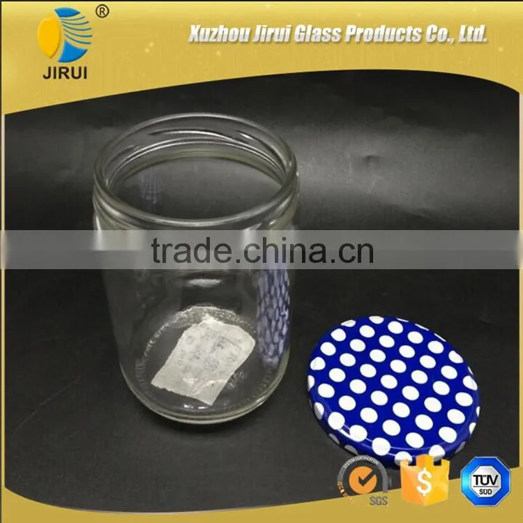 500ml clear glass food jar with metal lid