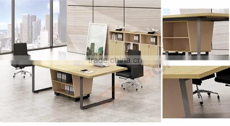 Steel legs 2.4 meter long modern meeting conference table for office furniture