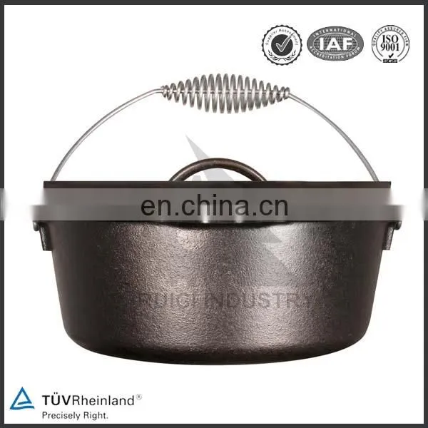 Outdoor Camping Turkey Round Shape Enamel Casserole Dutch Oven Cast Iron Cookware