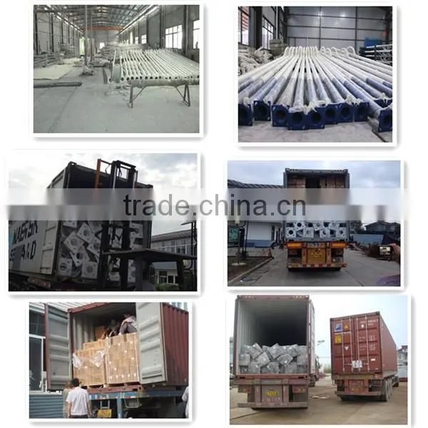 Hot Zinc Galvanized single arm street pole outdoor for solar light