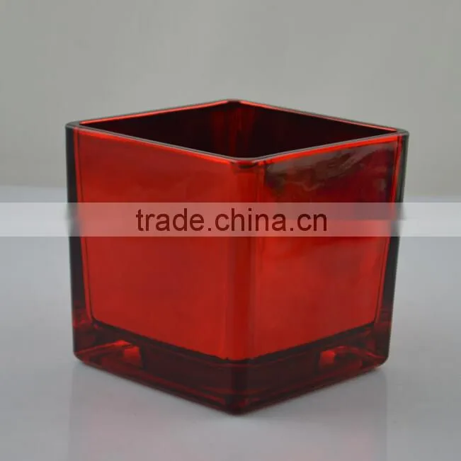 electroplating gold square vase noble quality