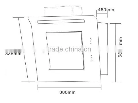 80cm black glass range hood for sale