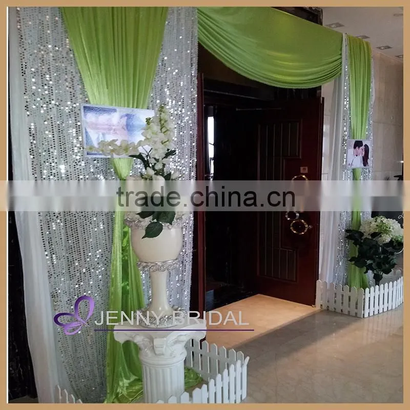 BCK089 wholesale high quality customize size shiny silver sequin event party backdrop for weeding decoration