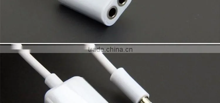 2016 best selling products 3 Ring Male To 2 3.5mm Female TRRS AUX Audio Adapter Cable for mobile phone alibaba express