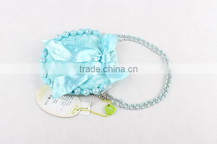 2015 Fast Shipment Sling bag baby girls coin purse girl lace pearls princess handbag