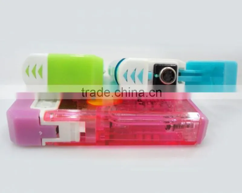 good quality automatic cap led lamp gas refillable windproof torch lighter