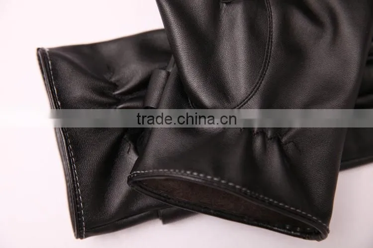 Leather Touch Screen Gloves , Use Device While Keeping Hands Warm ,Full Finger gloves