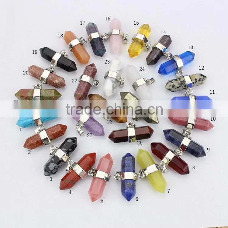 JF6913 Cheap chakra healing crystal pendants,hexagonal pendants