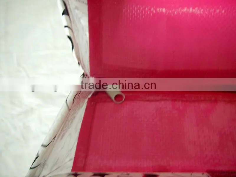 pp woven lamiantion shopping bag with pvc pocket full printing ,pp woven zipper bag inner