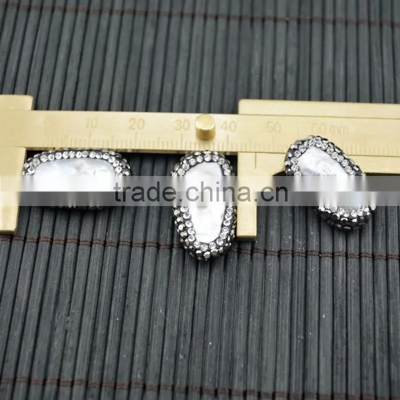 LFD-008B New Druzy Pearl & Rhinestone Connectors Spacer Beads Jewelry For Making Necklace