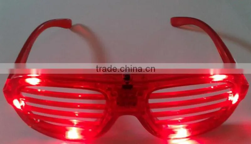 plastic red blue led Cute Shutters Shape LED Flash Glasses For Dances / Party Supplies Decoration