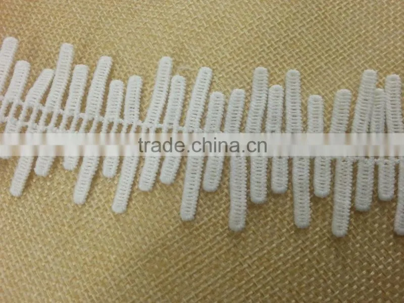 4cm poly/cotton fancy water soluble lace for ladies wear -- H1666