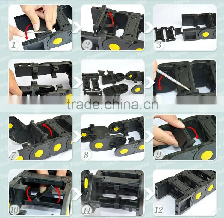 plastic engineering cable carrier chain