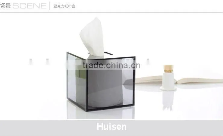 Clear acrylic restroom tissue roll box