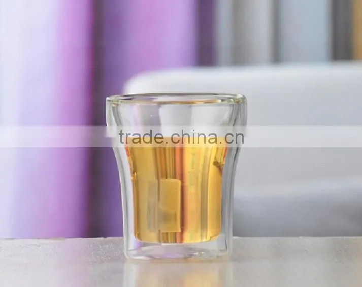 2016clear handmade borosilicate double wall coffee glass cup