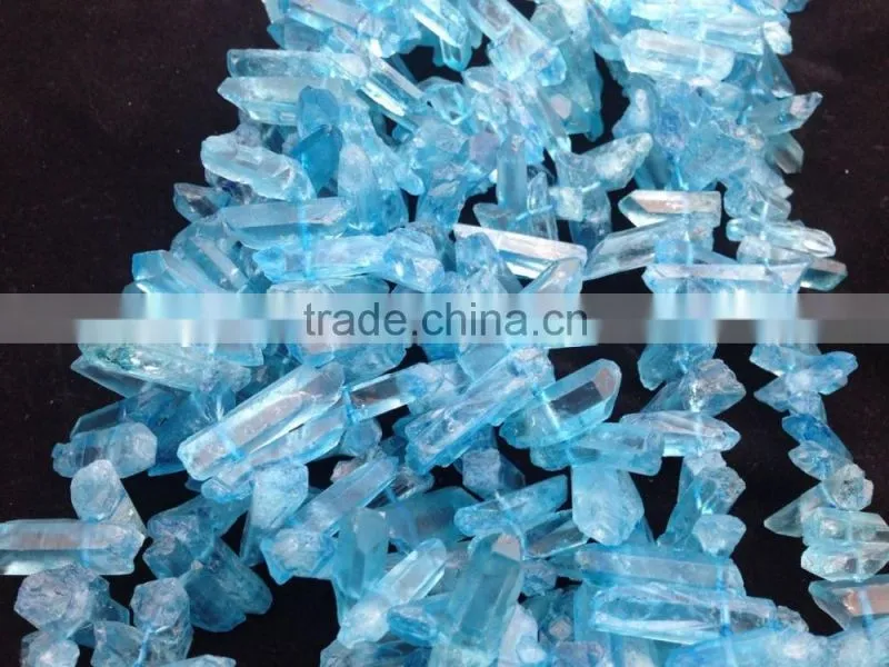 Factory price raw natural healing quartz crystal blue quartz crystal terminated point